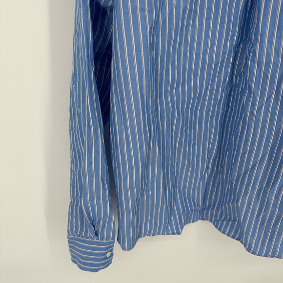 Sezane Tomboy Blue and White Stripe Shirt Size 38 6 Classic Work Timeless - Picture 9 of 13